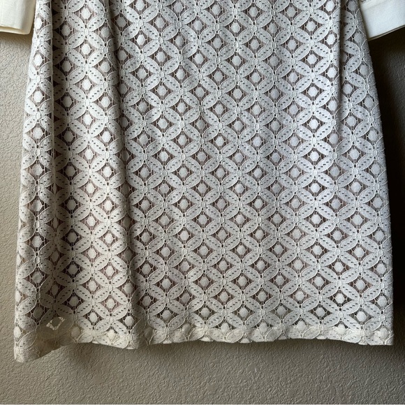 Jessica Howard Off-White Lace Button-Up Dress with Collar - Picture 3 of 8